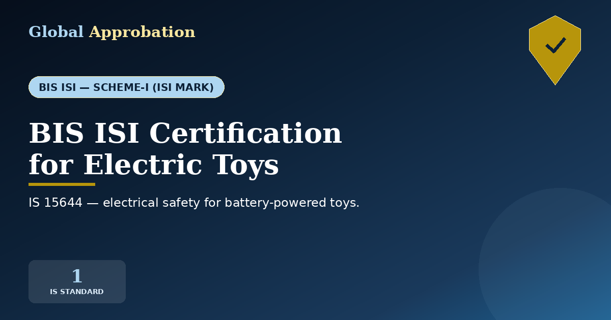 BIS ISI Certification for Electric Toys