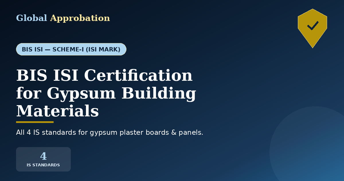 BIS ISI Certification for Gypsum Building Materials