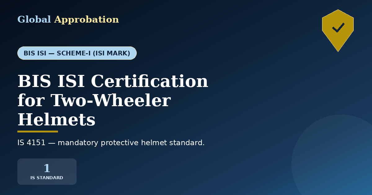 BIS ISI Certification for Two-Wheeler Helmets