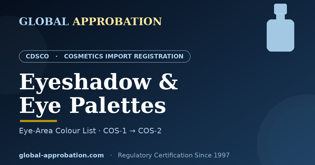 Eyeshadow and eye palettes CDSCO import registration India